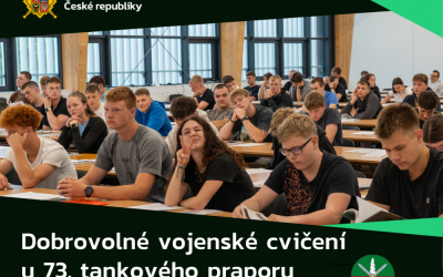 V Přáslavicích dnes začíná Dobrovolné vojenské cvičení 2026. 73. tankový prapor vítá středoškoláky do prvního dne výcviku