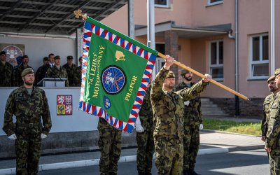 Bučovický 74. mechanizovaný prapor, jako nejmladší útvar 7. mechanizované brigády, byl reorganizován z 74. lehkého motorizovaného praporu, jak je patrné z bojového praporu.  