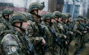 Nástup jednotek při zahájení cvičení Amber Lionheart 25.