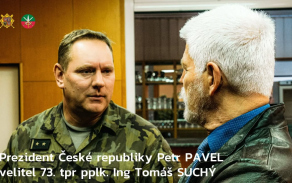Prezident České republiky Petr Pavel, velitel 73. tankového praporu "Hanácký" podplukovník Ing. Tomáš Suchý
