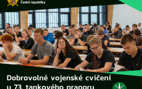 Dobrovolné vojenské cvičení 2026. 73. tankový prapor vítá středoškoláky do prvního dne výcviku
