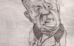Dochovaná karikatura plk.  pěch. Bohuslava Malečka.