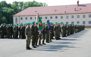 73. tankový prapor nastoupený k slavnostnímu předání funkce velitele praporu.